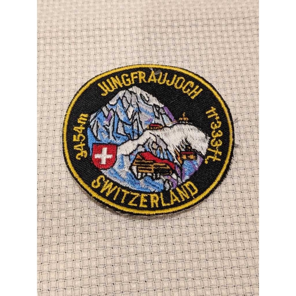 Vintage Jungfraujoch Switzerland Embroidered Patch 3454m Mountain Travel Souveni